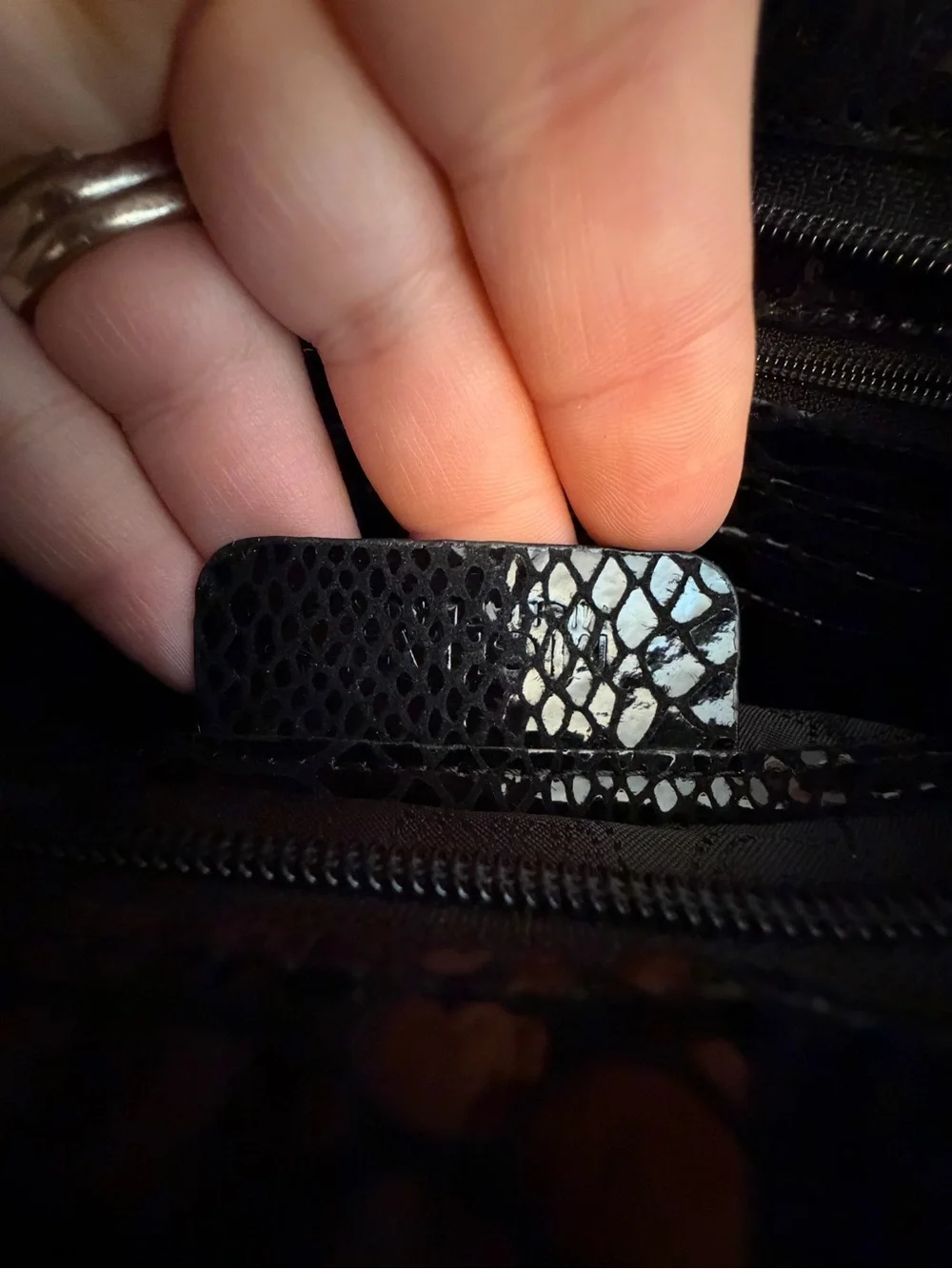Michael Kors Black Snakeskin Pattern Shoulder Bag Clutch EUC